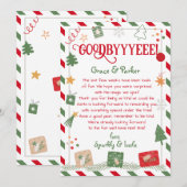 Abschiedsbrief von deinen Weihnachtselfen Einladung (Vorne/Hinten)