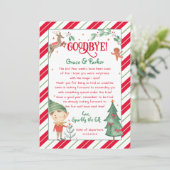 Abschiedsbrief von Ihrem Weihnachtself Einladung (Stehend Vorderseite)