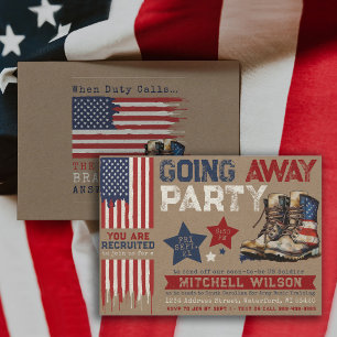 Abschiedsfeier I Militär-Abschiedsparty US-Flagge Einladung