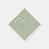 Abschiedsfeier Minimal Sage Jade Schrift Serviette (Ecke)