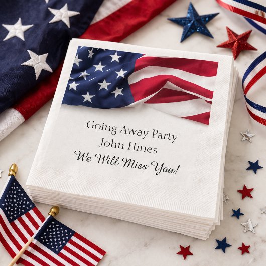 Abschiedsfeier USA-Flagge Militär-Abschied Serviette