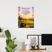 Abschiedsfeier-Willkommensschild für Golfplatz-Bug Poster (Heimbüro)