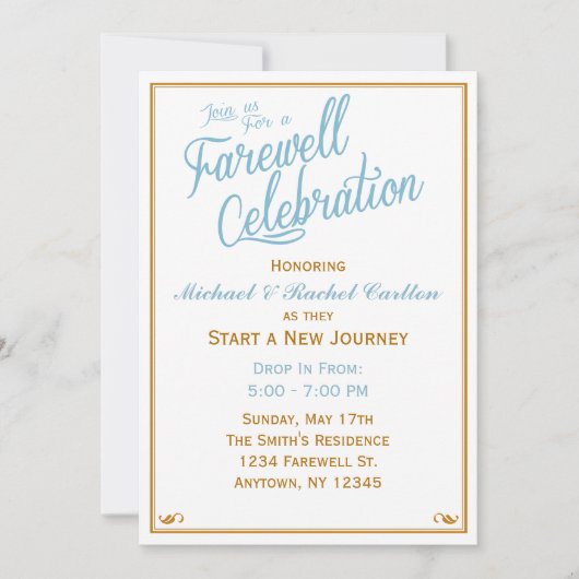 Abschiedsfest beginnt Einladung (Vorderseite)