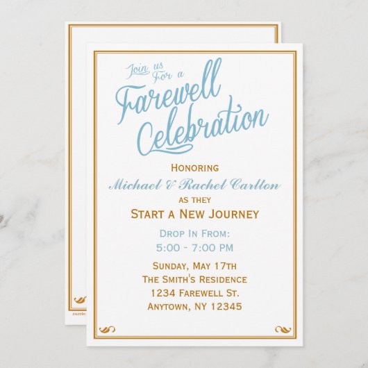 Abschiedsfest beginnt Einladung (Vorne/Hinten)