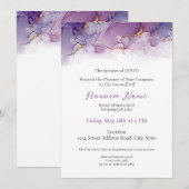 Abschiedsfrau Militärische Ehefrau Lila digital Einladung (Vorne/Hinten)