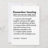 Abschiedsgeschenk für Ihre Abfahrtskollegin Dankeskarte (Vorderseite)