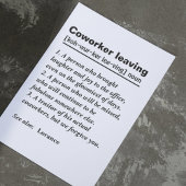 Abschiedsgeschenk für Ihre Abfahrtskollegin Dankeskarte