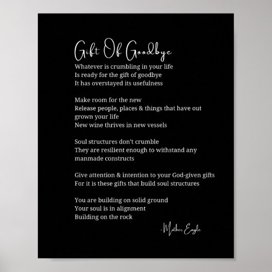 Abschiedsgeschenk gelassen gehen Gedicht Poster Sc (Vorne)