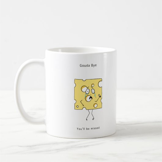 Abschiedsgeschenk, Gouda Käse, Lustiger Abschied  Kaffeetasse (Links)