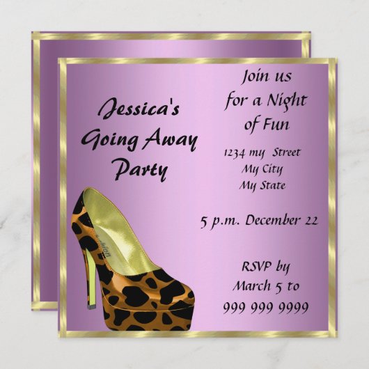 Abschiedskarte Party Einladung (Vorne/Hinten)