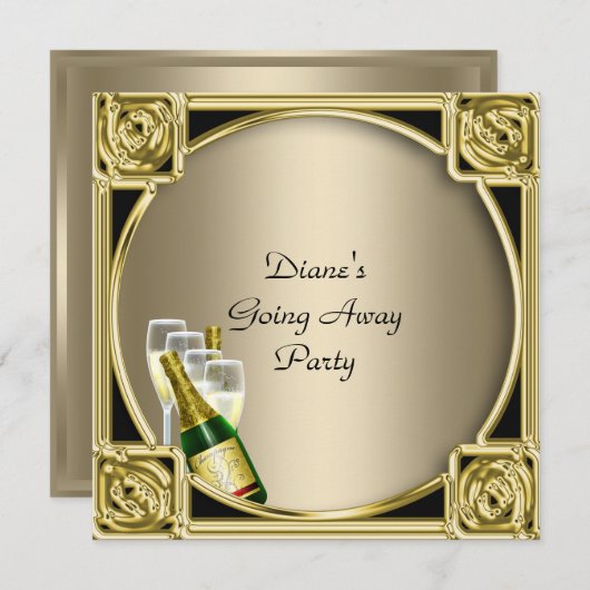 Abschiedskarte Party Einladung gut Bye (Vorne/Hinten)