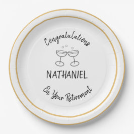 Abschiedsparty Gratulation Benutzerdefinierter Nam Pappteller