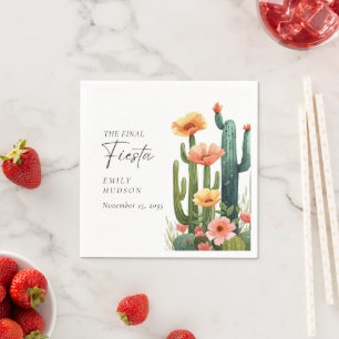 Abschiedsparty Kaktus Junggesellinnenabschied Serviette
