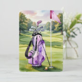 Abschiedsparty Termin vormerken Aquarell Golfbag Save The Date (Stehend Vorderseite)