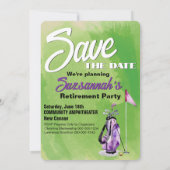 Abschiedsparty Termin vormerken Aquarell Golfbag Save The Date (Rückseite)