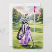 Abschiedsparty Termin vormerken Aquarell Golfbag Save The Date (Vorderseite)
