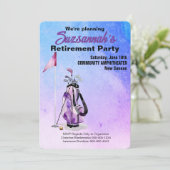 Abschiedsparty Termin vormerken Wasserfarbe Golfba Save The Date (Stehend Vorderseite)