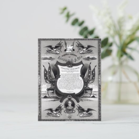 Abschiedsrede von General Robert E. Lee Postkarte (Stehend Vorderseite)
