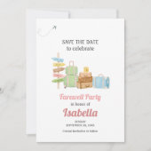 Abschiedsreise mit dem Party Save The Date (Vorderseite)