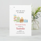 Abschiedsreise mit dem Party Save The Date (Stehend Vorderseite)