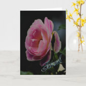 Abschiedsrosa Rose Abschied sehen bald Karte (Gelbe Blume)