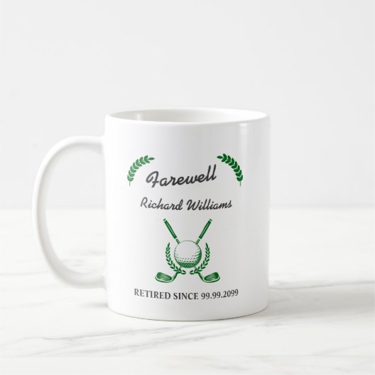 Abschiedsruhe Golf Club Wreath Themed Party Kaffeetasse (Links)