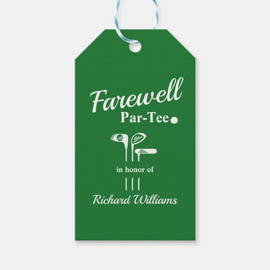 Abschiedsruhestand Golf Clubs Themenparkplatz Par  Geschenkanhänger (Vorderseite)