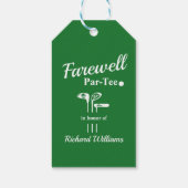 Abschiedsruhestand Golf Clubs Themenparkplatz Par  Geschenkanhänger (Rückseite)