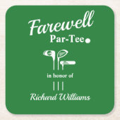Abschiedsruhestand Golf Clubs Themenparkplatz Par Rechteckiger Pappuntersetzer (Vorderseite)