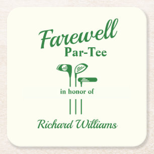 Abschiedsruhestand Golf Clubs Themenparkplatz Par  Rechteckiger Pappuntersetzer