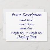 Abschirmung und Speere Einladung (Rückseite)