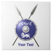 Abschirmung und Speere Fliese (Vorderseite)