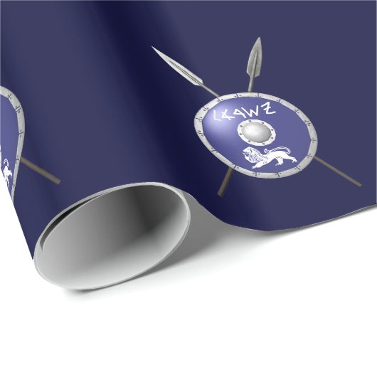 Abschirmung und Speere Geschenkpapier (Rolleneckpunkt)