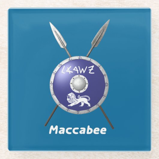 Abschirmung und Speere Glasuntersetzer (Vorderseite)