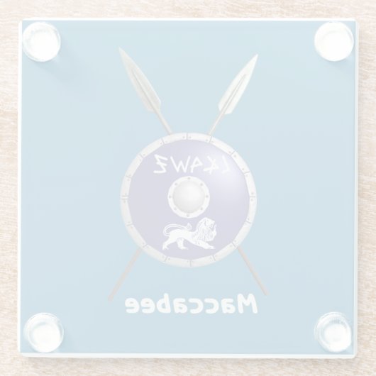 Abschirmung und Speere Glasuntersetzer (Rückseite)