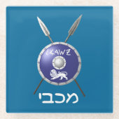 Abschirmung und Speere Glasuntersetzer (Vorderseite)