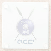 Abschirmung und Speere Glasuntersetzer (Rückseite)