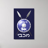 Abschirmung und Speere Leinwanddruck (Vorderseite)