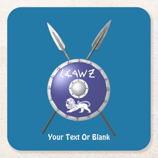 Abschirmung und Speere Rechteckiger Pappuntersetzer (Vorderseite)