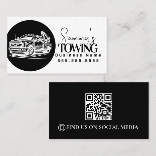 Abschleppdienst QR-Code-Logo Visitenkarte (Vorne/Hinten)