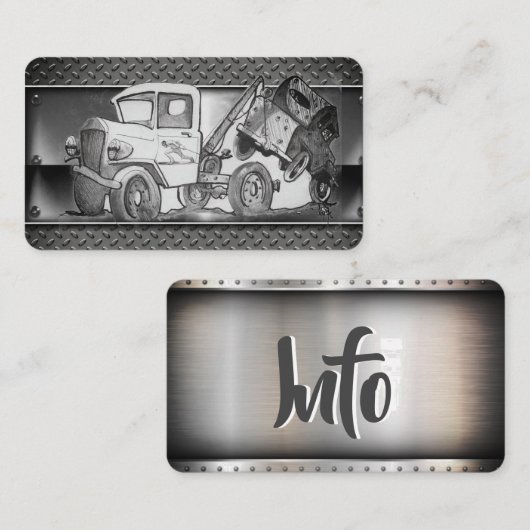 Abschleppwagen zeichnend Visitenkarte (Vorne/Hinten)