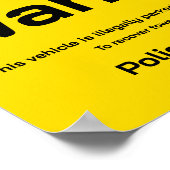Abschleppwarnung Poster (Ecke)