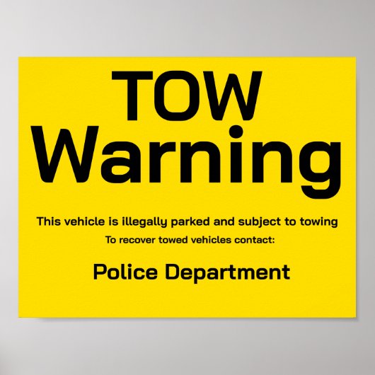 Abschleppwarnung Poster (Vorne)