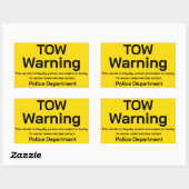 Abschleppwarnung Rechteckiger Aufkleber (Blatt)