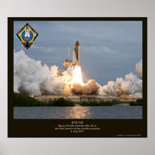 Abschließende Raumfähreprodukteinführung STS-135 Poster