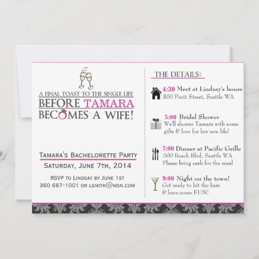 Abschließender Toast Einladung (Vorderseite)