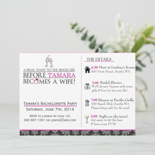 Abschließender Toast Einladung (Stehend Vorderseite)