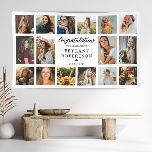 Abschluss 16 Fotocollage Herzlichen Glückwunsch Banner