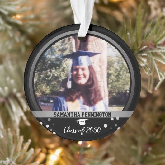 Abschluss 1 Foto Confetti Keepake Ornament (Baum)