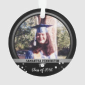 Abschluss 1 Foto Confetti Keepake Ornament (Rückseite)